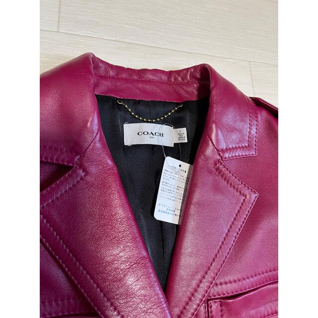 コーチCOACH ラムレザージャケット レッド boutiquedofolhado.com.br