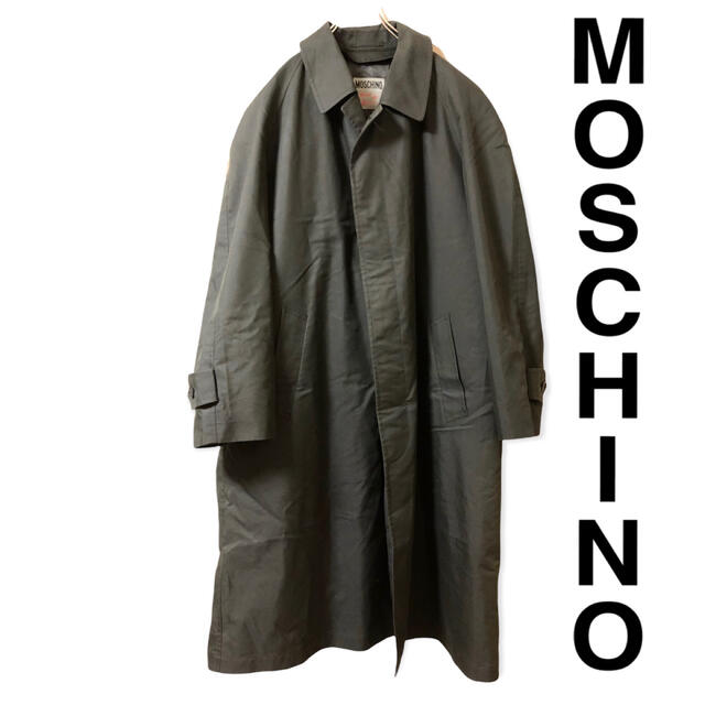 MOSCHINO ステンカラーコート　チャコールグレー　ロング　オーバー