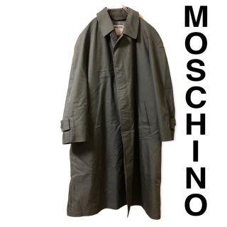 モスキーノ(MOSCHINO)のMOSCHINO ステンカラーコート　チャコールグレー　ロング　オーバー(ステンカラーコート)