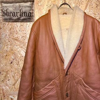 サンタモニカ(Santa Monica)の羊革 Shearling ヴィンテージ ムートンコート ボア(レザージャケット)