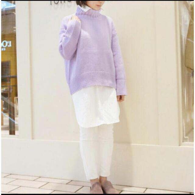 ギャルリーヴィー ファインウール ハイネック プルオーバー 紫 ...