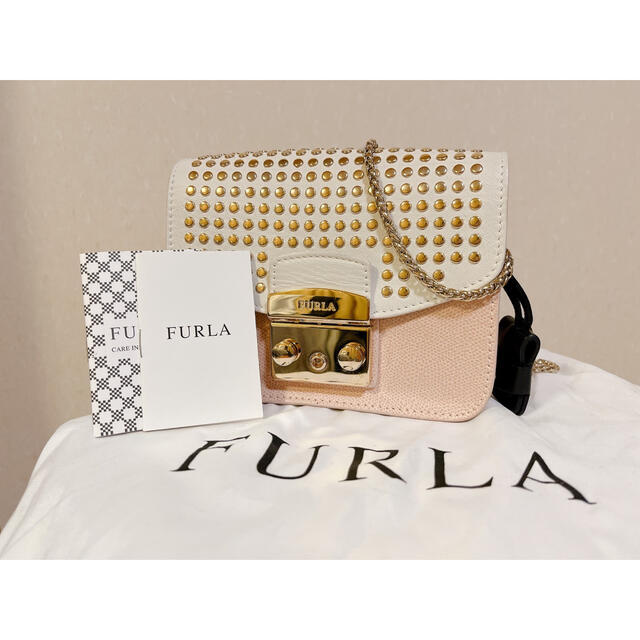 Furla(フルラ)のフルラ　メトロポリス　ショルダーバック　ホワイト×ピンク レディースのバッグ(ショルダーバッグ)の商品写真