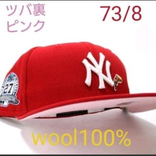 ニューエラー(NEW ERA)の海外限定　NEWERA 59fifty ヤンキース 73/8 ツバ裏ピンク(キャップ)