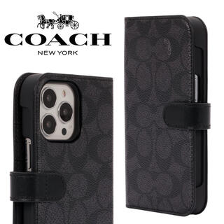 コーチ(COACH)の新品⭐︎コーチ Coach 手帳型  iPhone13ProMaxケースブラック(iPhoneケース)
