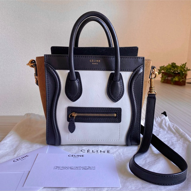 celine(セリーヌ)の✿CELINE✿ラゲージ ナノショッパー トリコロール【2way】 レディースのバッグ(ハンドバッグ)の商品写真