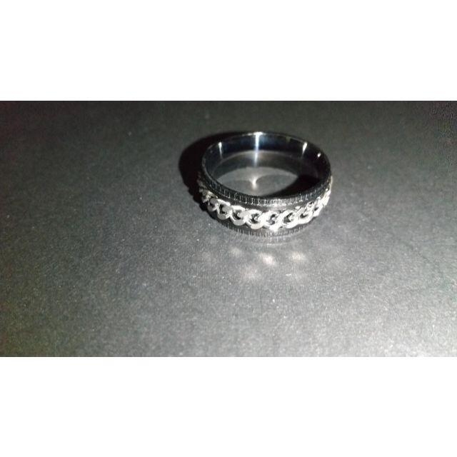 黒に銀の喜平チェーンリング 指輪　20号　25号 メンズのアクセサリー(リング(指輪))の商品写真