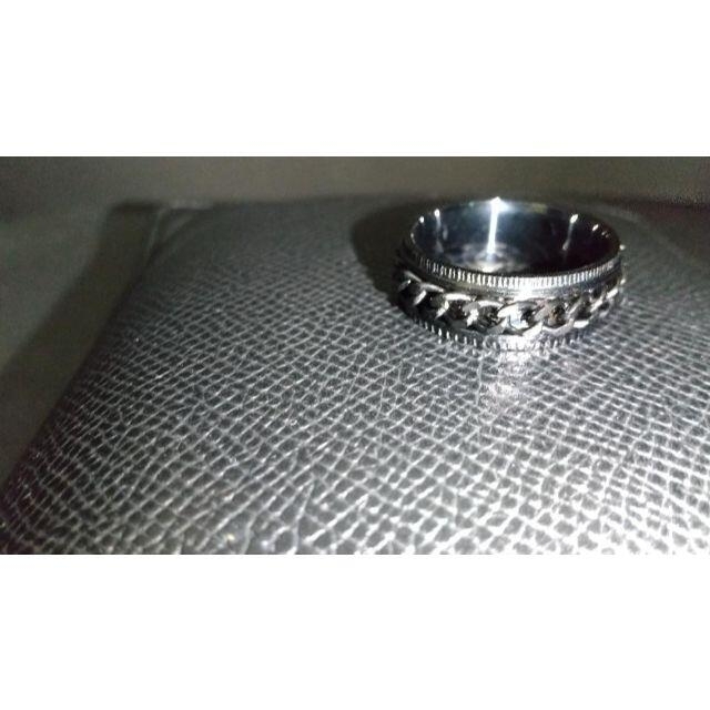 黒のギザギザに黒の喜平チェーンリング 指輪　20号　25号 メンズのアクセサリー(リング(指輪))の商品写真
