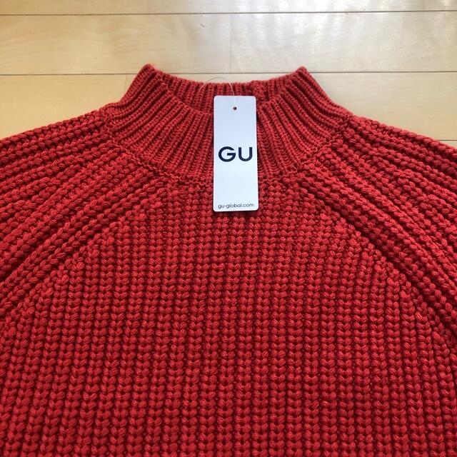 GU(ジーユー)のgu チャンキーニット　オレンジ　Mサイズ レディースのトップス(ニット/セーター)の商品写真