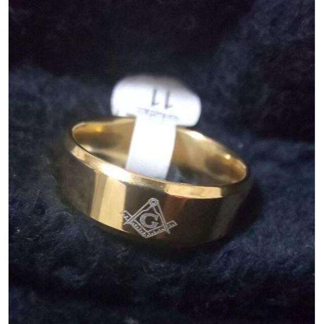 フリーメイソンリング　指輪　金 ゴールド メンズのアクセサリー(リング(指輪))の商品写真