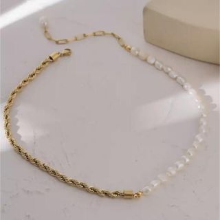 アメリヴィンテージ(Ameri VINTAGE)のTwist chain pearl necklace No.494(ネックレス)