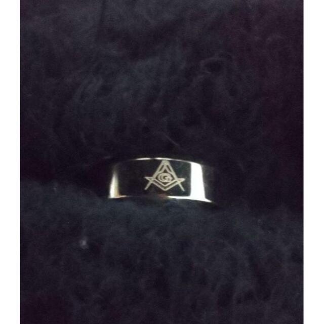 フリーメイソンリング　指輪　銀 シルバー メンズのアクセサリー(リング(指輪))の商品写真