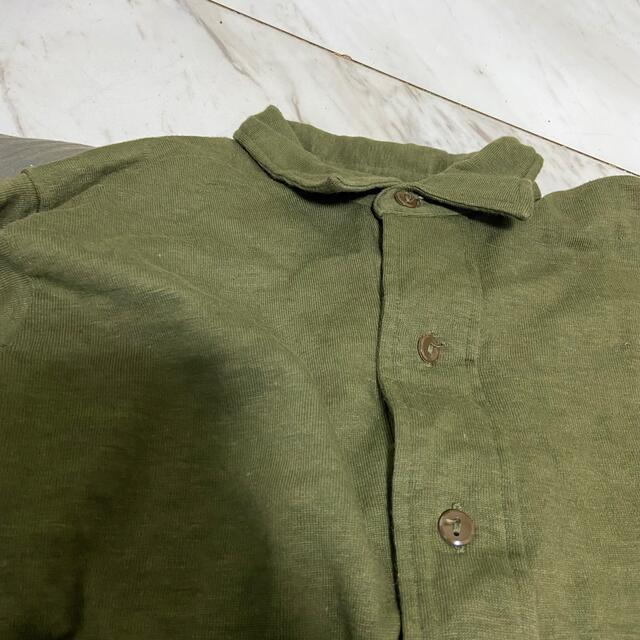 vintage ドイツ軍 スウェット地 緑 スリーピングシャツ ワンピース