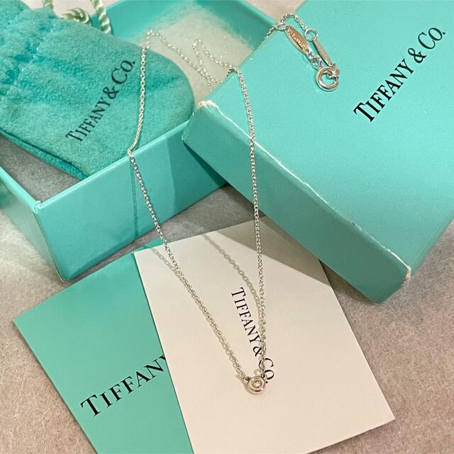 ネックレス Tiffany SV925バイザヤード一粒ダイヤネックレス シルバー