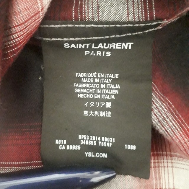 サンローラン　チェックシャツ　サイズ37 3