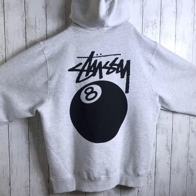 【新品】stussy スウェット サイズM 8ボール グレー