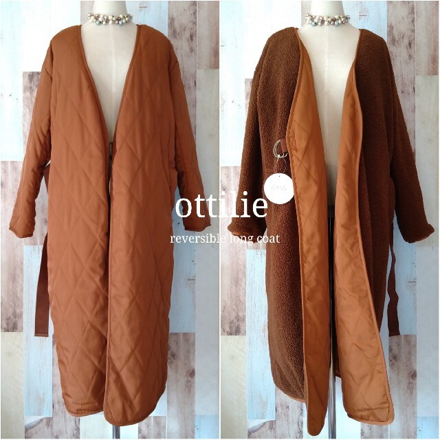 Ameri VINTAGE - 未使用【Ottilie◆オティーリエ】リバーシブルベルトロングコート