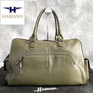 ハマノヒカクコウゲイ(濱野皮革工藝/HAMANO)の【HAMANO】濱野皮革工藝 皇室御用達 2way カーキ A4 ボストンバッグ(ハンドバッグ)