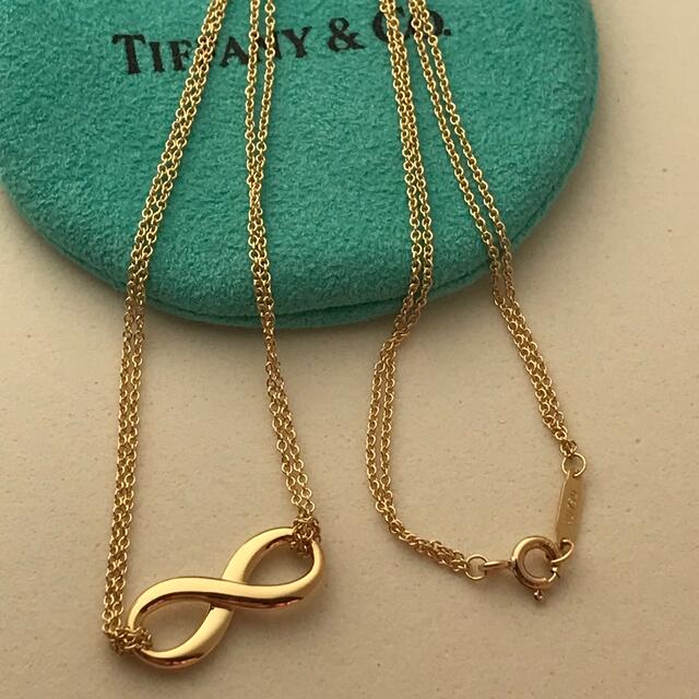 Tiffany K18YGインフィニティダブルチェーンネックレス美品