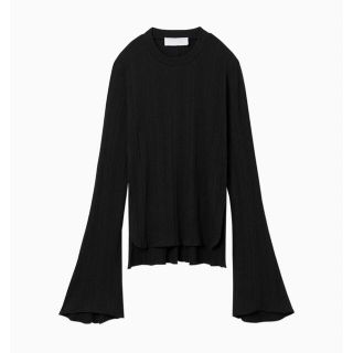 マメ(mame)のMame - Crew Neck Ribbed Jersey Top(カットソー(長袖/七分))