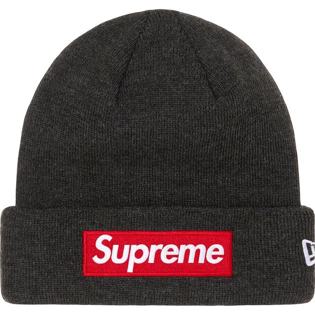 Supreme New Era Box Logo Beanie チャコール