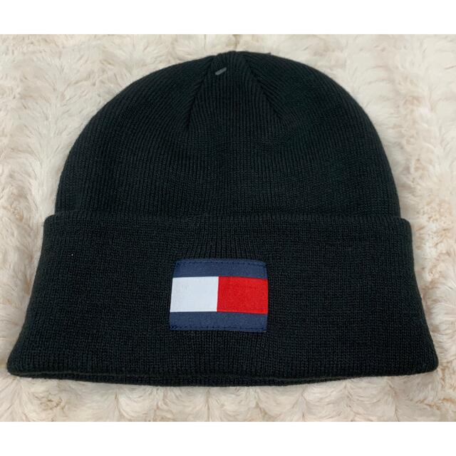 TOMMY HILFIGER(トミーヒルフィガー)の【新品】Tommy Hilfiger USA / ニット帽/ブラック メンズの帽子(ニット帽/ビーニー)の商品写真