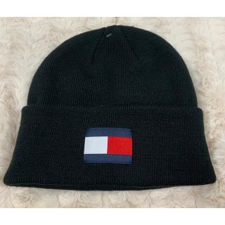 トミーヒルフィガー(TOMMY HILFIGER)の【新品】Tommy Hilfiger USA / ニット帽/ブラック(ニット帽/ビーニー)