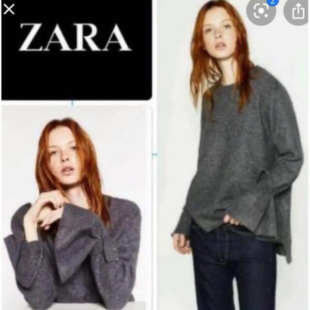 ZARA(ザラ)のZARA 袖リボンニット　デザインニット レディースのトップス(ニット/セーター)の商品写真