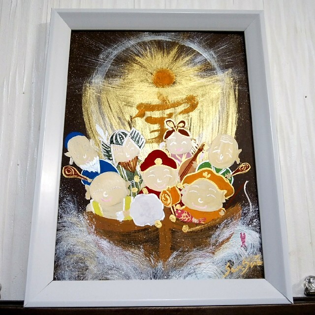 のごとく 風水開運縁起物絵画*金の龍舟七福神~金雲海~福徳円満 金運