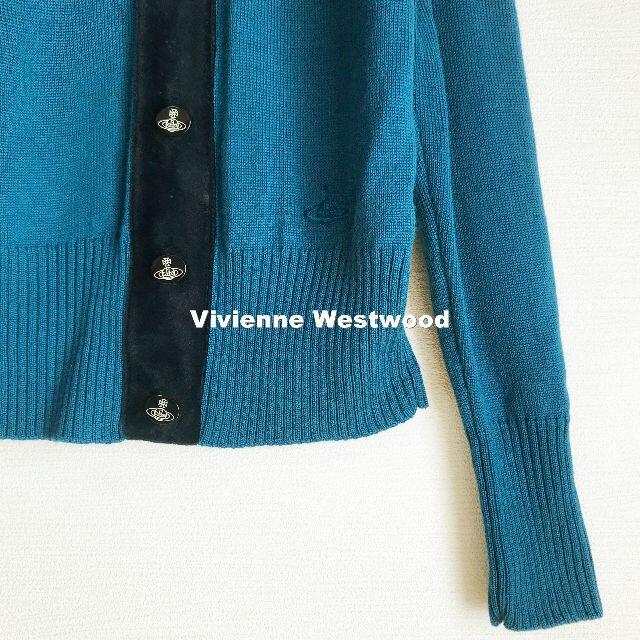 Vivienne Westwood(ヴィヴィアンウエストウッド)の【Vivienne Westwood】オーブボタン ベロア ウール カーディガン レディースのトップス(カーディガン)の商品写真