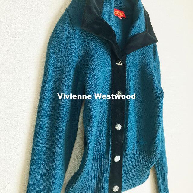 Vivienne Westwood(ヴィヴィアンウエストウッド)の【Vivienne Westwood】オーブボタン ベロア ウール カーディガン レディースのトップス(カーディガン)の商品写真