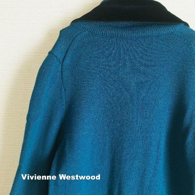 Vivienne Westwood(ヴィヴィアンウエストウッド)の【Vivienne Westwood】オーブボタン ベロア ウール カーディガン レディースのトップス(カーディガン)の商品写真