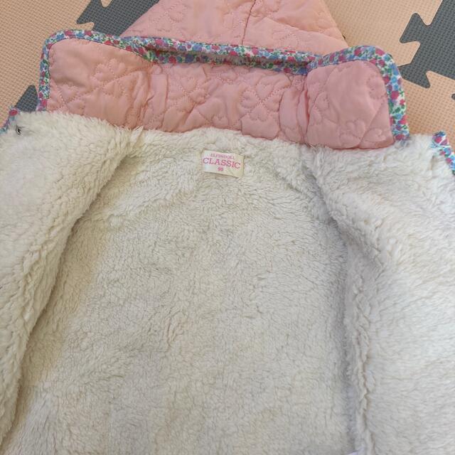 西松屋(ニシマツヤ)のピンクフード付きジャンパー キッズ/ベビー/マタニティのキッズ服女の子用(90cm~)(ジャケット/上着)の商品写真