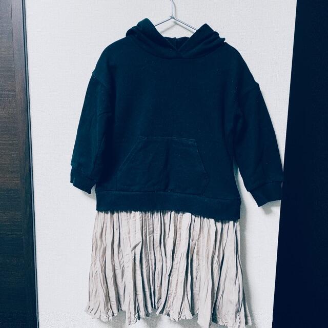 Branshes(ブランシェス)のブランシェス♡110cm パーカードッキングワンピース 女の子 キッズ/ベビー/マタニティのキッズ服女の子用(90cm~)(ワンピース)の商品写真