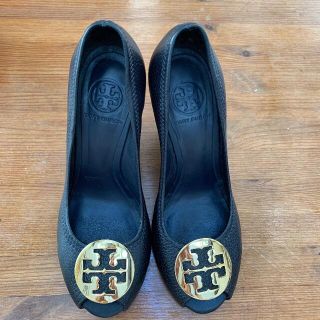 トリーバーチ(Tory Burch)のお値下げ　美品！　黒　トリーバーチ　ウエッジヒール　23.5㎝(ハイヒール/パンプス)