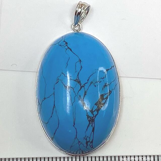 pt900 プラチナ 天然ターコイズ 40.70ct ペンダント | www.jarussi.com.br