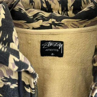 未使用品 90s stussy タイガーカモ フルジップ パーカー  M