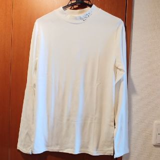 ジーユー(GU)のハイネックシャツ　白　XL 新品　gu あったかルーム(カットソー(長袖/七分))