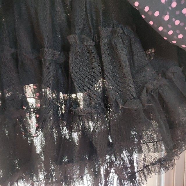 黒とピンクの水玉チュチュ レディースのスカート(ミニスカート)の商品写真