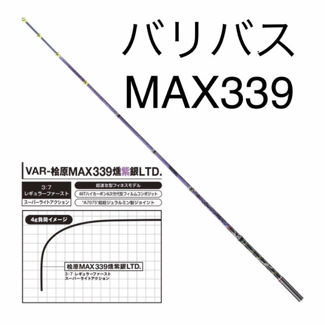 VARIVAS バリバス ワカサギ穂先 桧原MAX339 燻紫銀LTD 2本 とっておき