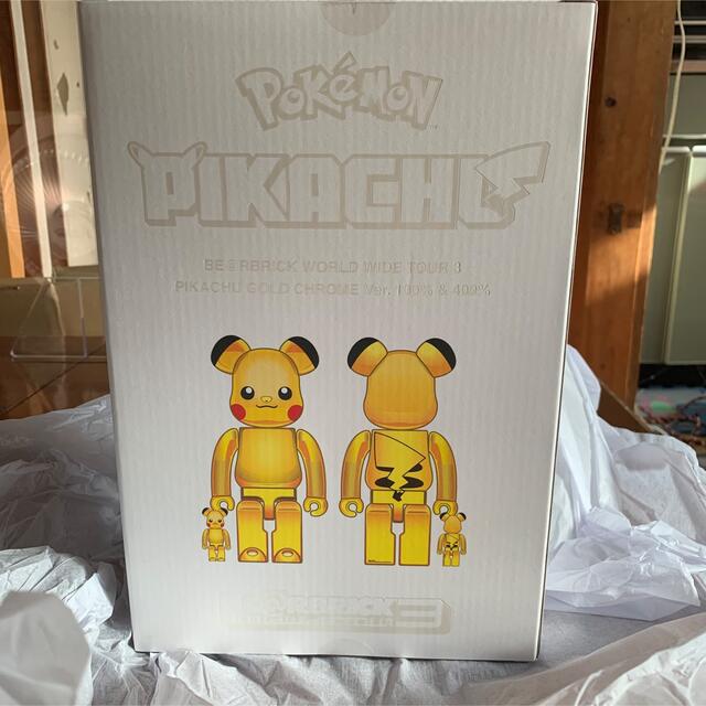 BE@RBRICK ピカチュウ GOLD CHROME 100％＆400％