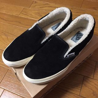 ヴァンズ(VANS)のVANSボアスリッポン黒☆24.5㎝(スリッポン/モカシン)