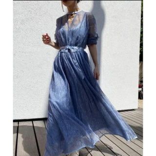 アメリヴィンテージ(Ameri VINTAGE)のアメリ LADY LACE PLEATS DRESS(ロングドレス)