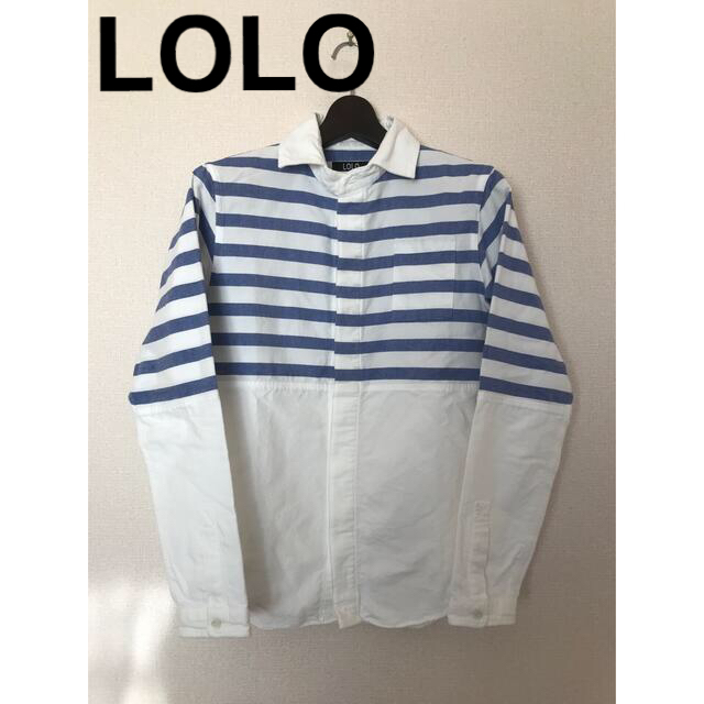 LOLO 比翼パネルボーダーシャツ