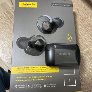 Jabra Elite 75t Titanium Black ワイヤレス充電可(ヘッドフォン/イヤフォン)