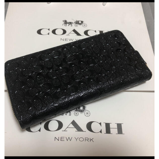 COACH(コーチ)のコーチ　ブラックエンボス長財布 レディースのファッション小物(財布)の商品写真