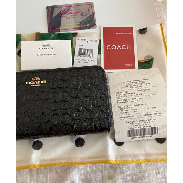 COACH(コーチ)のコーチ　ブラックエンボス長財布 レディースのファッション小物(財布)の商品写真