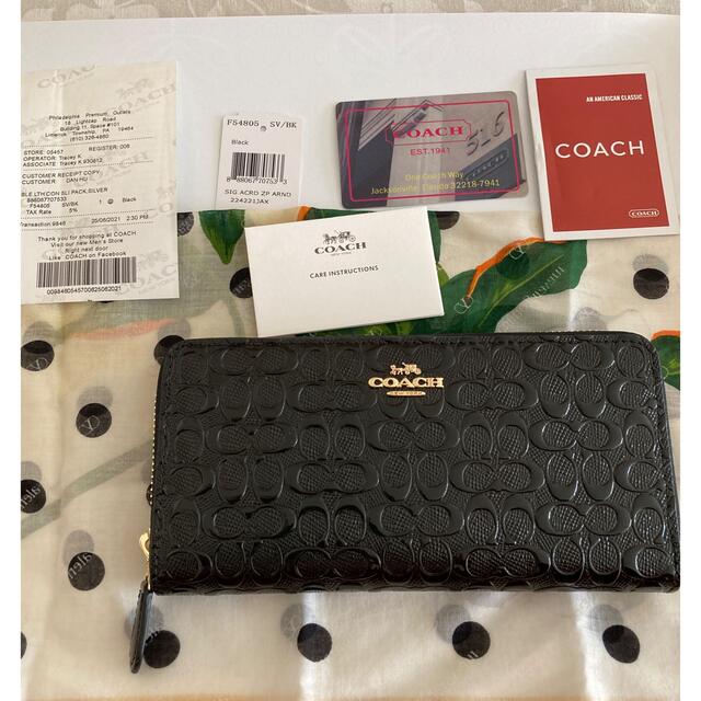 COACH(コーチ)のコーチ　ブラックエンボス長財布 レディースのファッション小物(財布)の商品写真