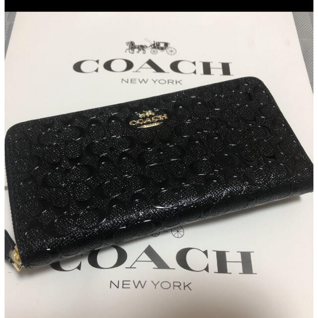 COACH(コーチ)のコーチ　ブラックエンボス長財布 レディースのファッション小物(財布)の商品写真