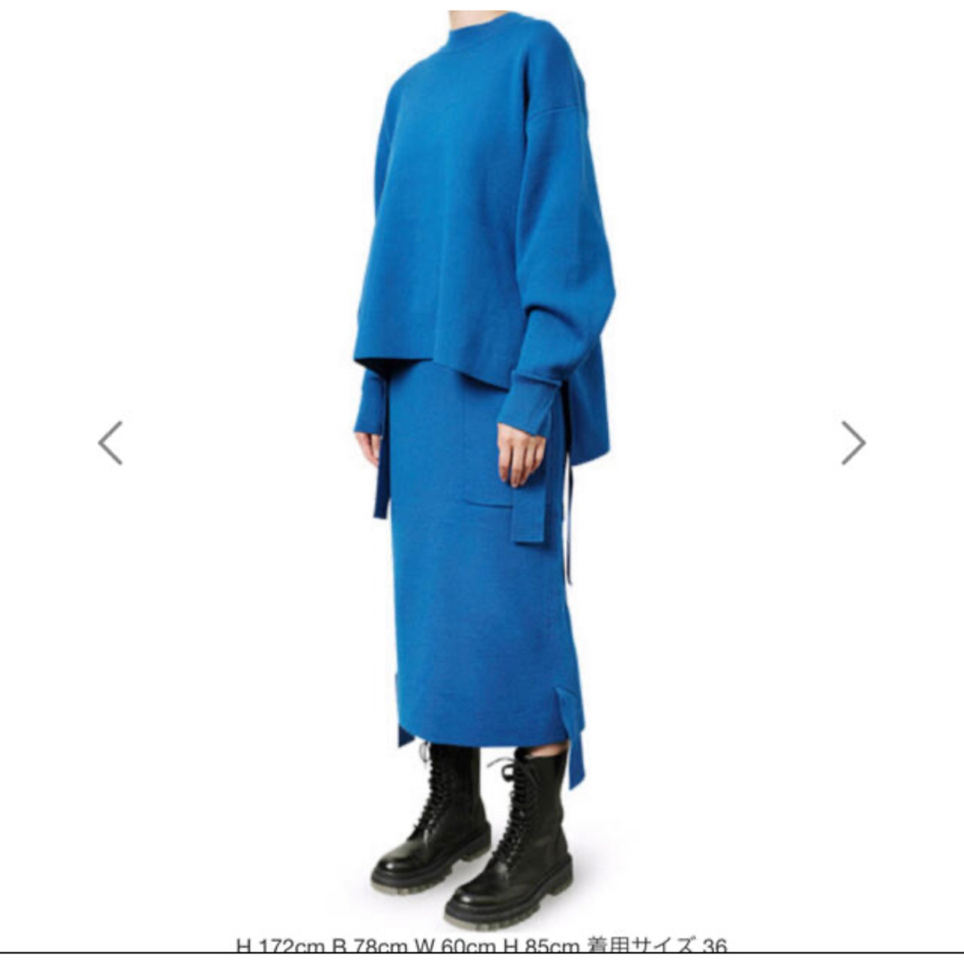 LE CIEL BLEU(ルシェルブルー)のLE CIEL BLEU wool smooth top ブルー セット レディースのトップス(ニット/セーター)の商品写真