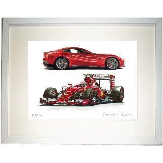 フェラーリ(Ferrari)のGC-511フェラーリF12/F-1限定版画サイン額装済作家平右ヱ門(カタログ/マニュアル)